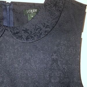 NWT J. Crew Navy Patterned Collared Peplum Formal Blouse